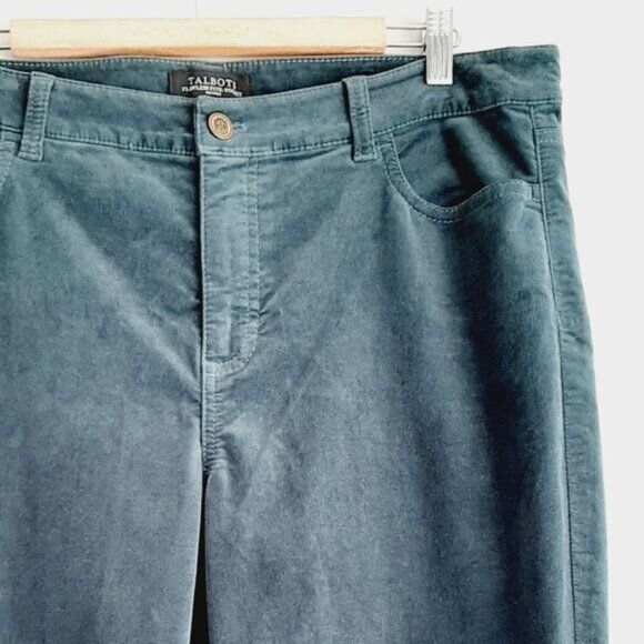 TALBOTS Flawless Five-Pocket Jegging Velvet Crop Skinny Pants Green  Sz 16 P - Picture 5 of 12